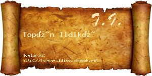Topán Ildikó névjegykártya